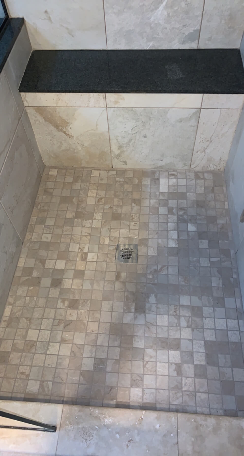 Bathroom tiles after professional re-grouting service in Lynnwood WA - pristine white grout