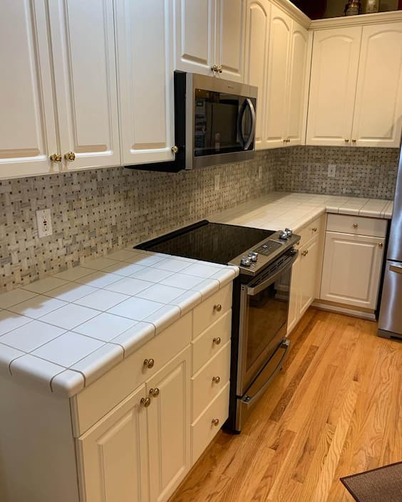Beautiful completed tile installation with modern design in Redmond WA