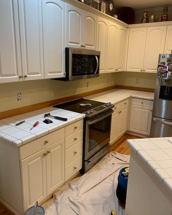 Empty space before new tile installation project in Redmond WA